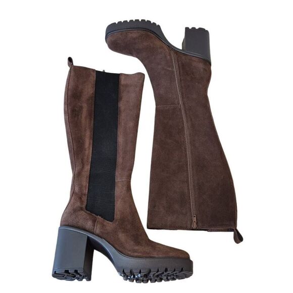 Steven Madden Deegan Knee High Boot Brown Suede Size 9 - Picture 1 of 9